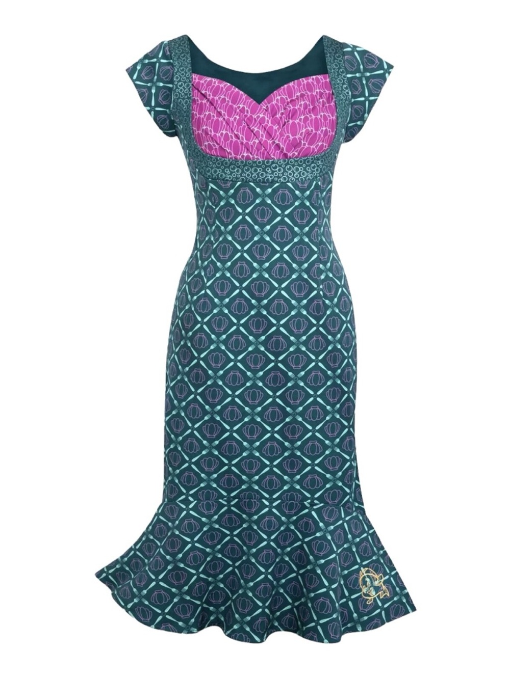 Disney Dress Shop Little Mermaid Teal Dress with Sweetheart Bodice